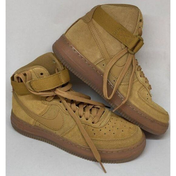 NIKE AIR FORCE 1 HIGH LV8 3 (GS) “WHEAT” SIZE 5.5Y WMNS 7 CK0262-700 - Picture 1 of 6